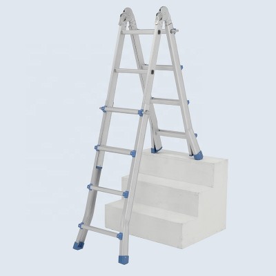 Aluminum Extension Multi-Purpose Ladder 4 x 4 Step 16 Foot Extension Adjustable & Folding Multi-Use Telescoping Ladder