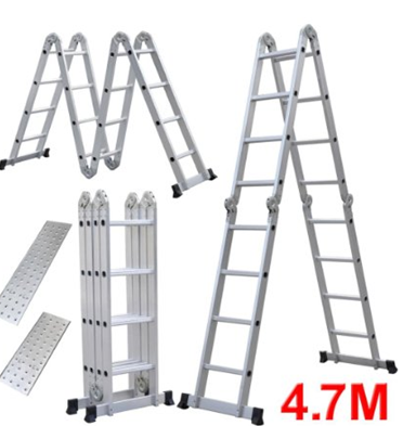 Folding Ladder Multi-function Aluminium Extension 7 in 1 Step Heavy Duty Combination aluminium ladder 4.7m