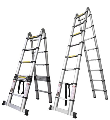 16 Step Aluminum Telescopic Telescoping Collapsible Loft Ladder Extension Extendable Portable Tall Multi Purpose Ladder