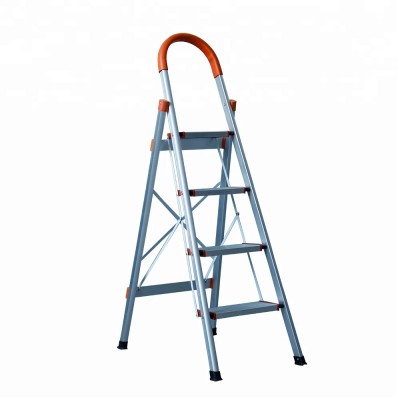 3 step home used ladder with handrail lightweight aluminio folding D shape stair