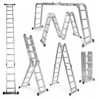 4X4 MULTI PURPOSE 4.7M TELESCOPIC ALUMINIUM FOLDING PLATFORM WORK STEP LADDER